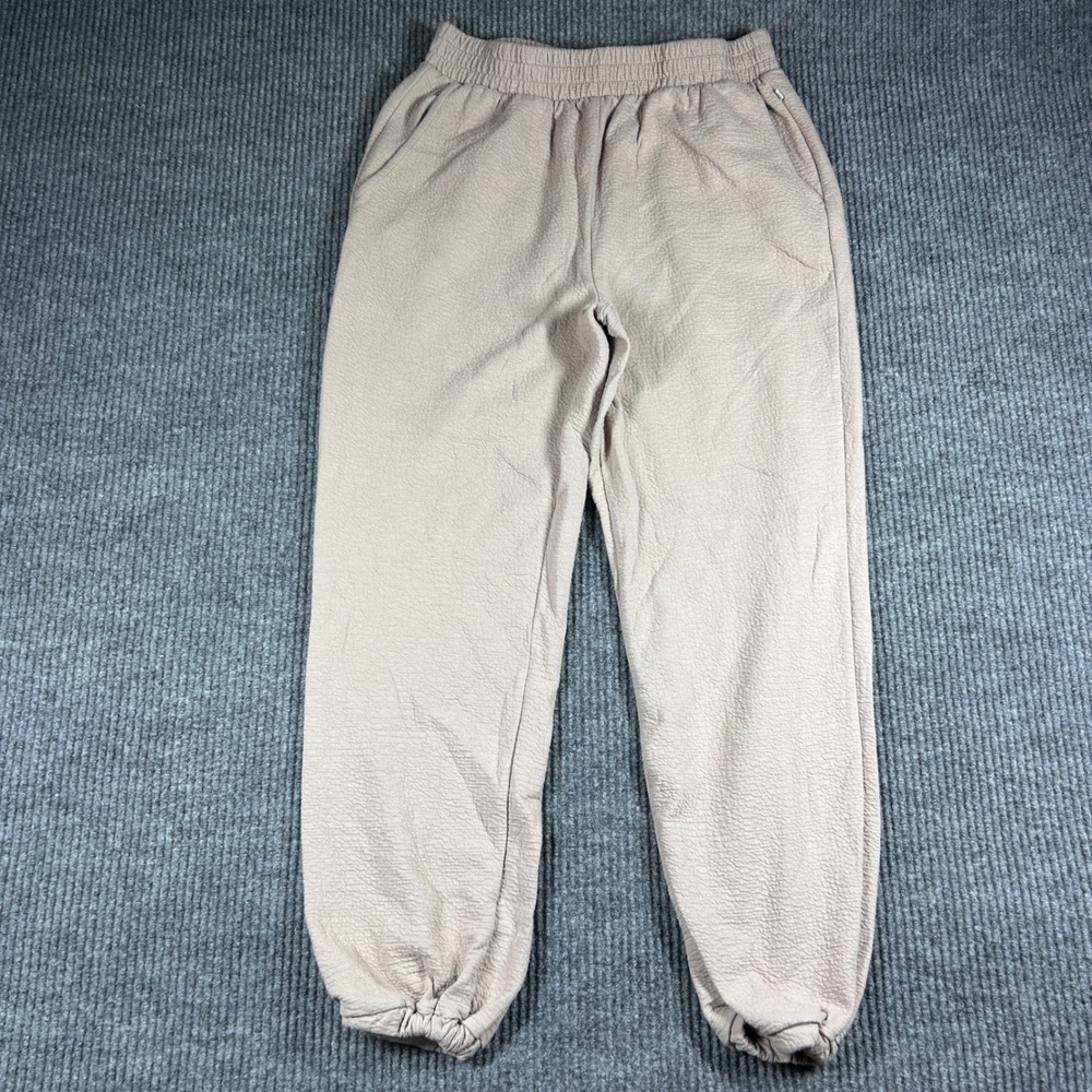 Balance Collection Pants Womens L Tan Textured Elastic Waist Jogger Sweatpants